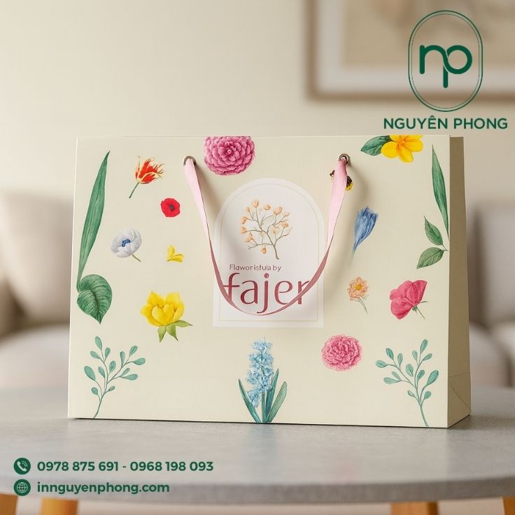 Mẫu túi giấy đựng áo dài thanh lịch 